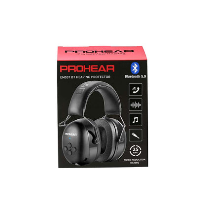 PROHEAR 037  Gel Ear Pads Bluetooth 5.0 Hearing Protection Earmuffs  for Mowing Workshops Snowblowing - orange