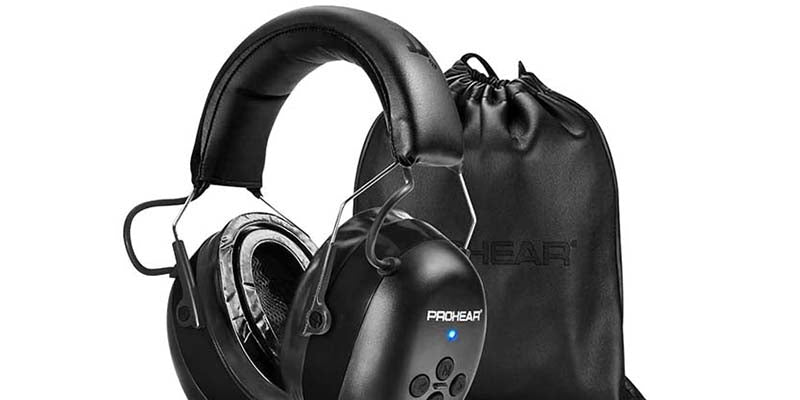 PROHEAR 037 Gel Ear Pads Bluetooth 5.0 Hearing Protection Earmuffs  for Mowing Workshops Snowblowing - Black