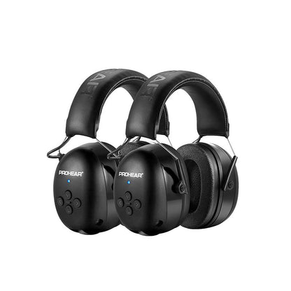 PROHEAR 037 Gel Ear Pads Bluetooth 5.0 Hearing Protection Earmuffs  for Mowing Workshops Snowblowing - Black