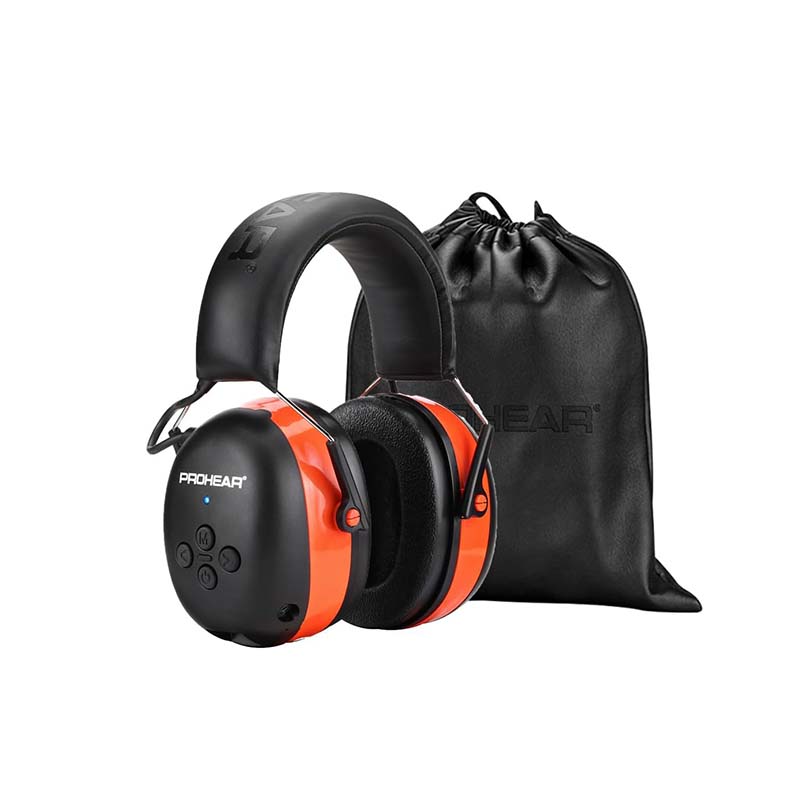 PROHEAR 037  Gel Ear Pads Bluetooth 5.0 Hearing Protection Earmuffs  for Mowing Workshops Snowblowing - orange