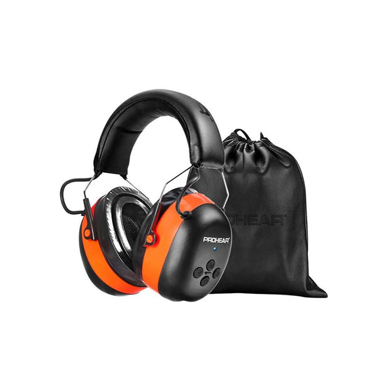 PROHEAR 037  Gel Ear Pads Bluetooth 5.0 Hearing Protection Earmuffs  for Mowing Workshops Snowblowing - orange