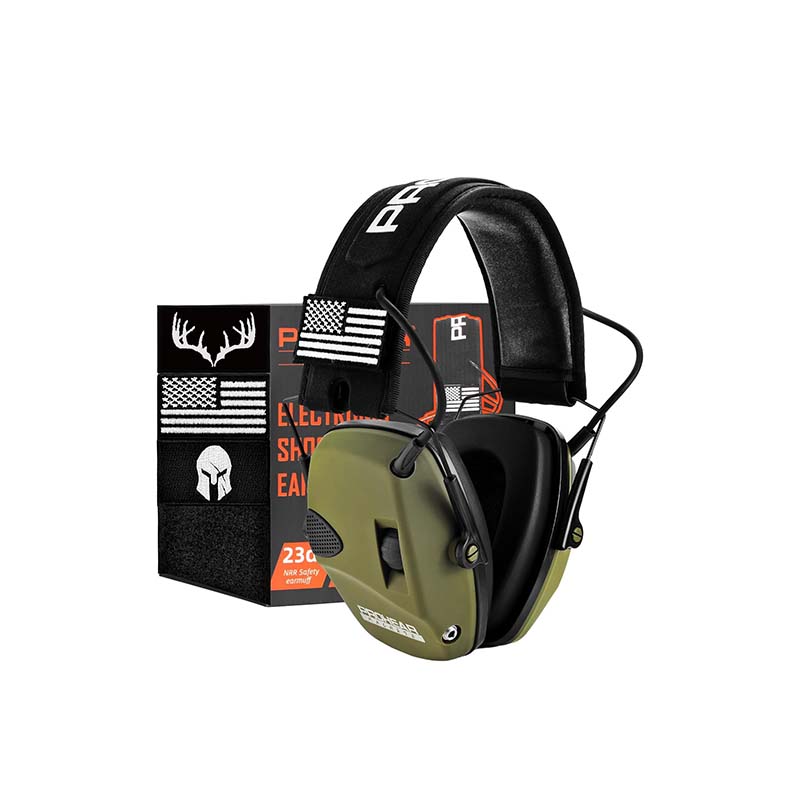 PROHEAR 2 Pack Electronic Ear Protection for Shooting ,Hunting, Green and Brown