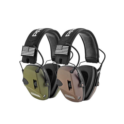 PROHEAR 2 Pack Electronic Ear Protection for Shooting ,Hunting, Green and Brown