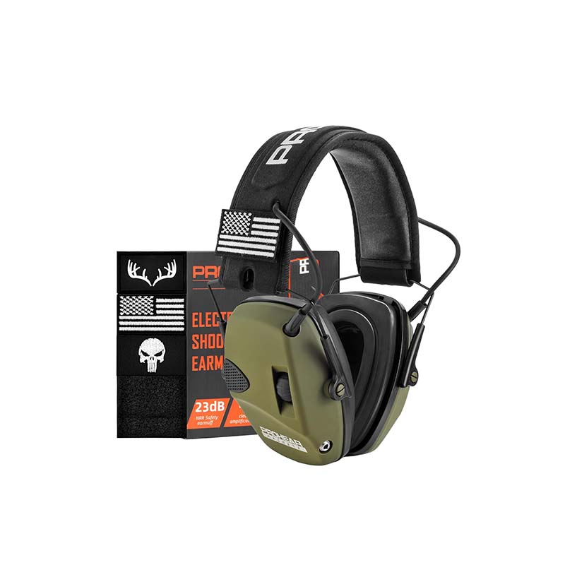 PROHEAR 2 Pack Electronic Ear Protection for Shooting ,Hunting, Green and Brown