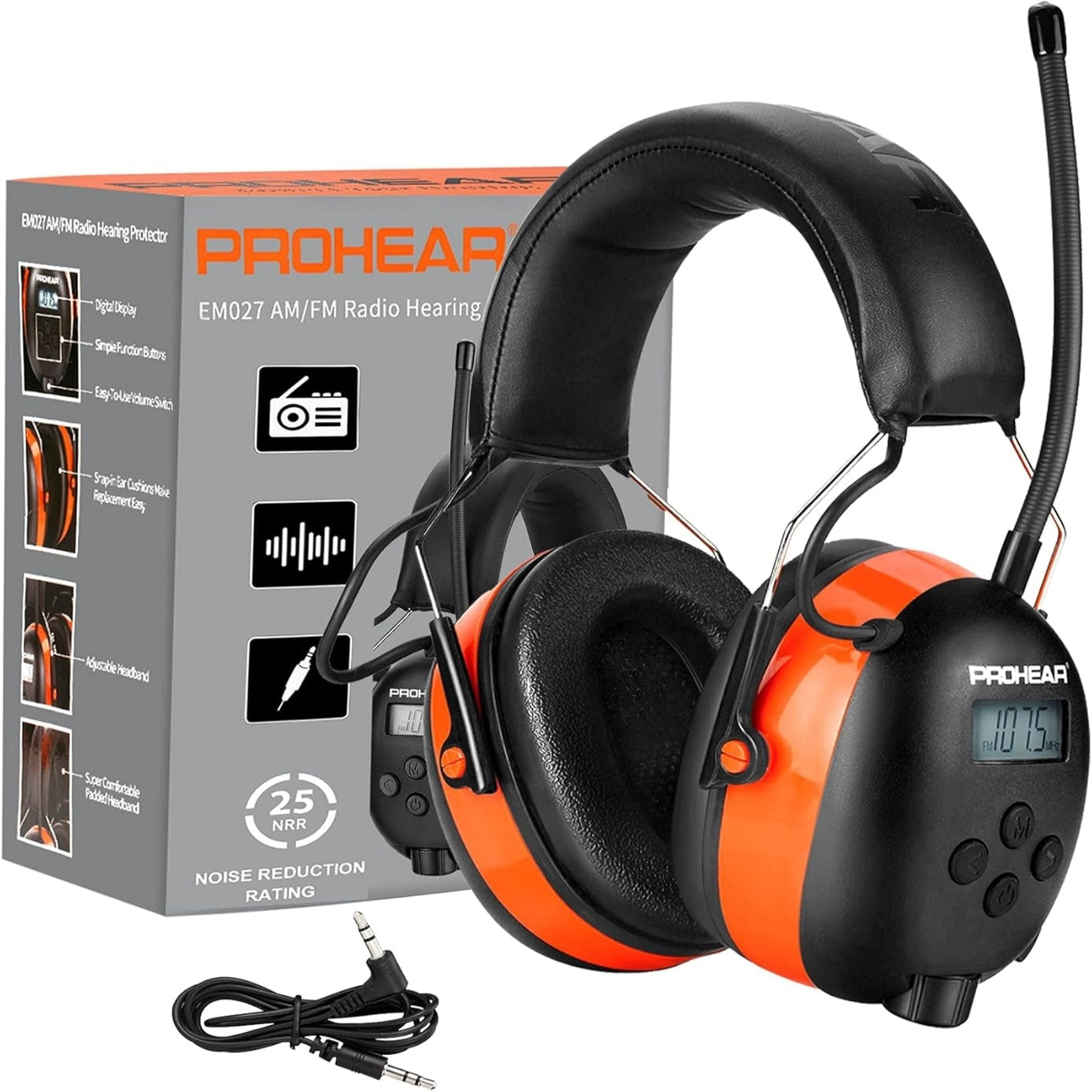 PROHEAR AM FM Radio Hearing Protection Earmuffs for Work, Mowing ...