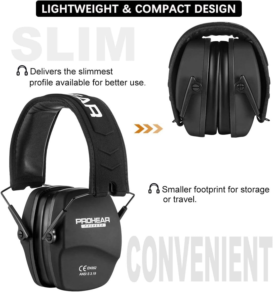 PROHEAR 016 Ear Protection Safety Earmuffs for Shooting - Black