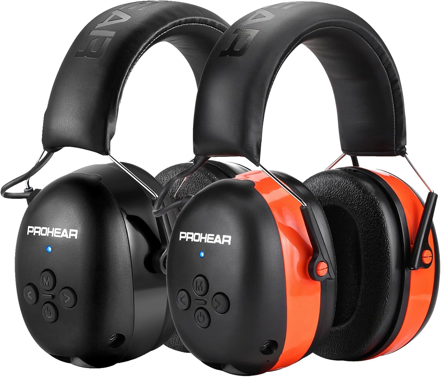 PROHEAR 037 Bluetooth 5.3 Hearing Protection Headphones with Rechargeable 1500mAh Battery, 30dB SNR Safety Noise Reduction Ear Muffs 120H Playtime for Mowing, Workshops, Snowblowing