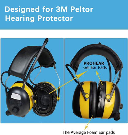 PROHEAR GEP01 Gel Ear Pads (Upgraded) for 3M PELTOR Headsets