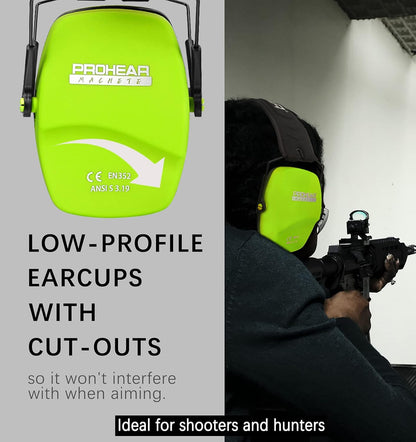 PROHEAR 016 Ear Protection Safety Earmuffs for Shooting - Green