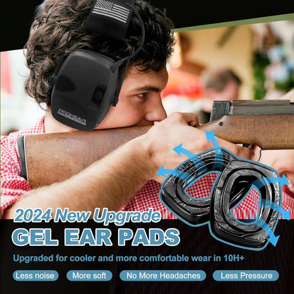 PROHEAR Electronic Ear Protection with Gel Pads for Shooting ， Black